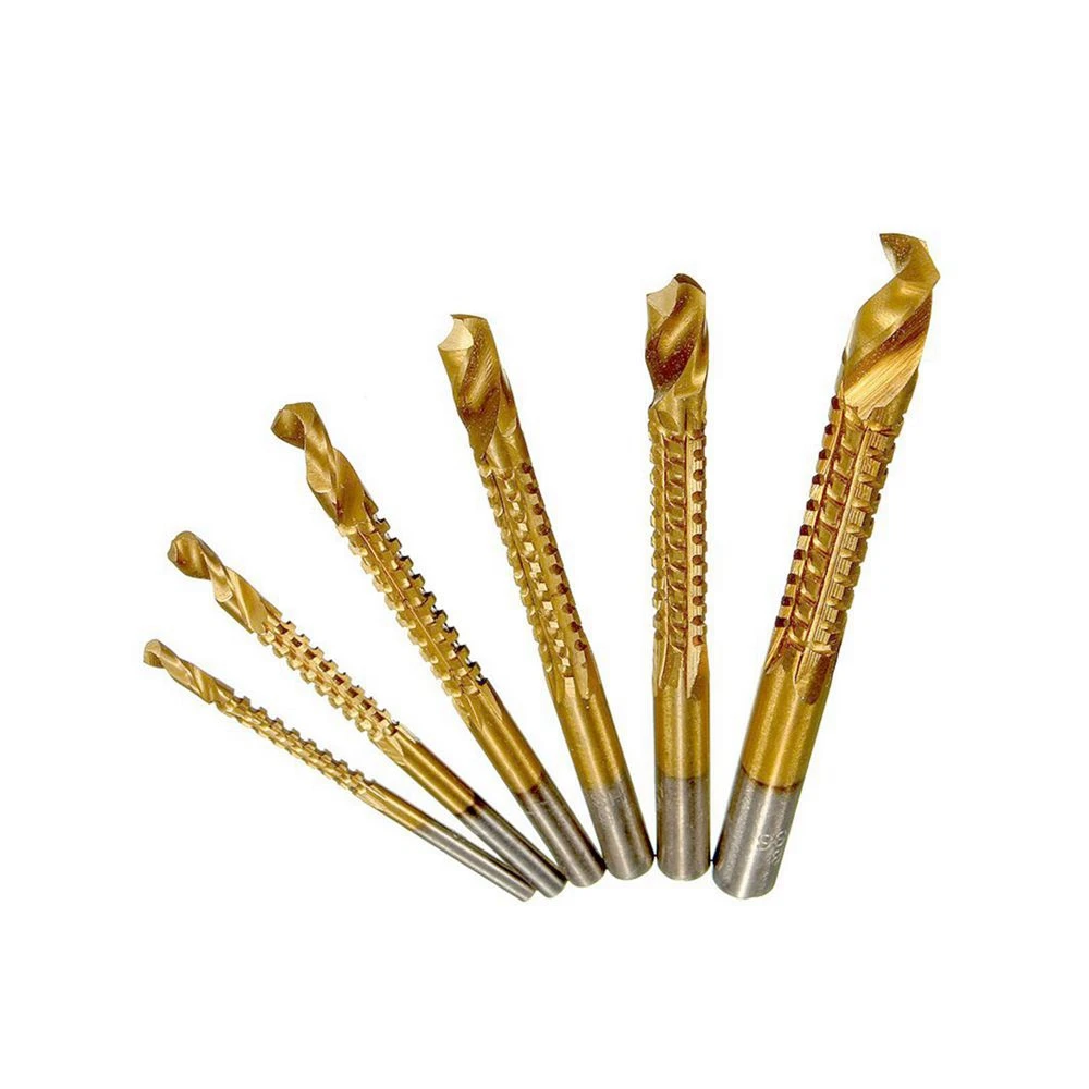 Brocas helicoidales HSS recubiertas de titanio y Sierra, brocas de perforación para carpintería, aluminio y madera, 6 unidades