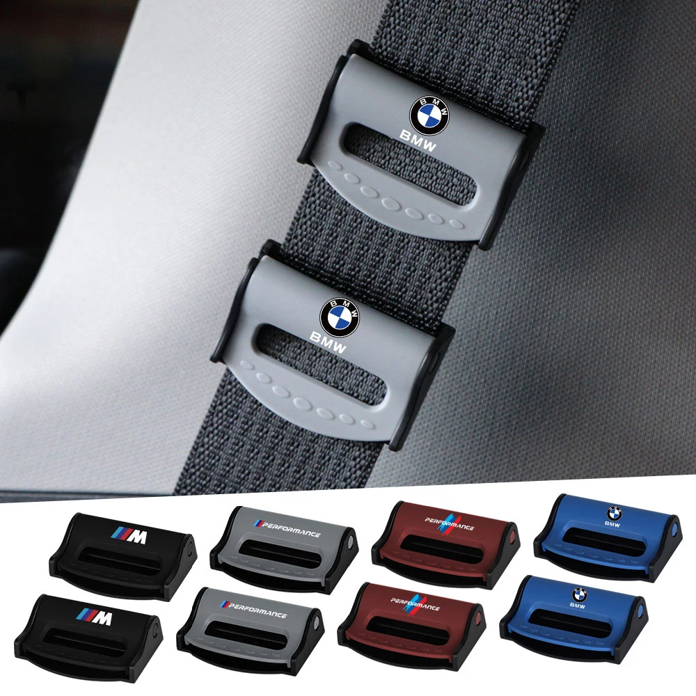 2pcs ABS Car Seat Belt Buckle Limit Decorative Accessories For BMW E90 E92 M Performance