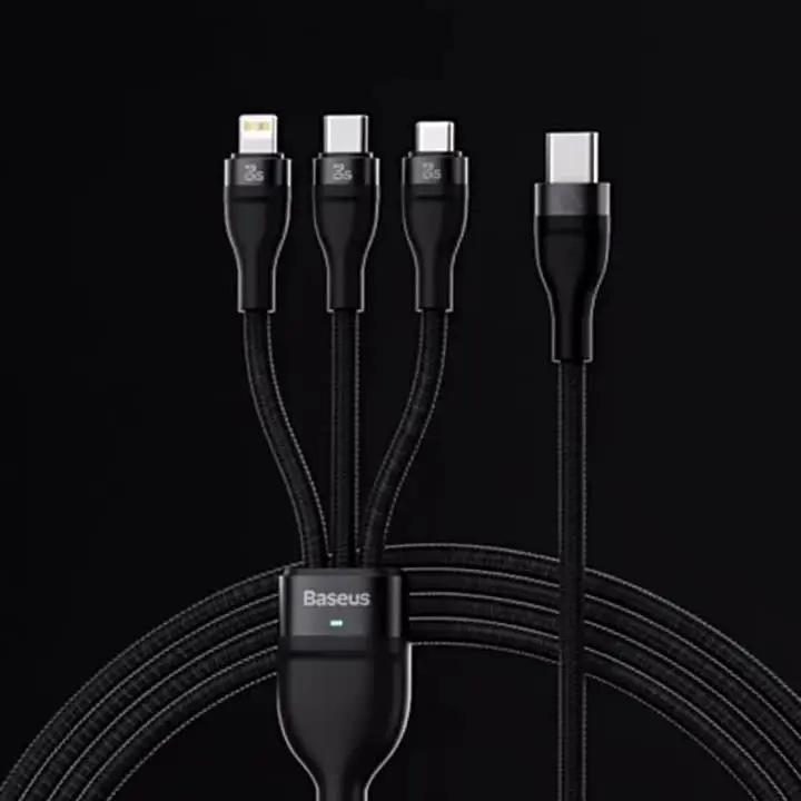 Baseus 3 in 1 USB C Cable for iPhone 13 12 Pro 11 XR Charger Cable 100W Micro USB Type C Cable for Macbook Pro Samsung Xiaomi
