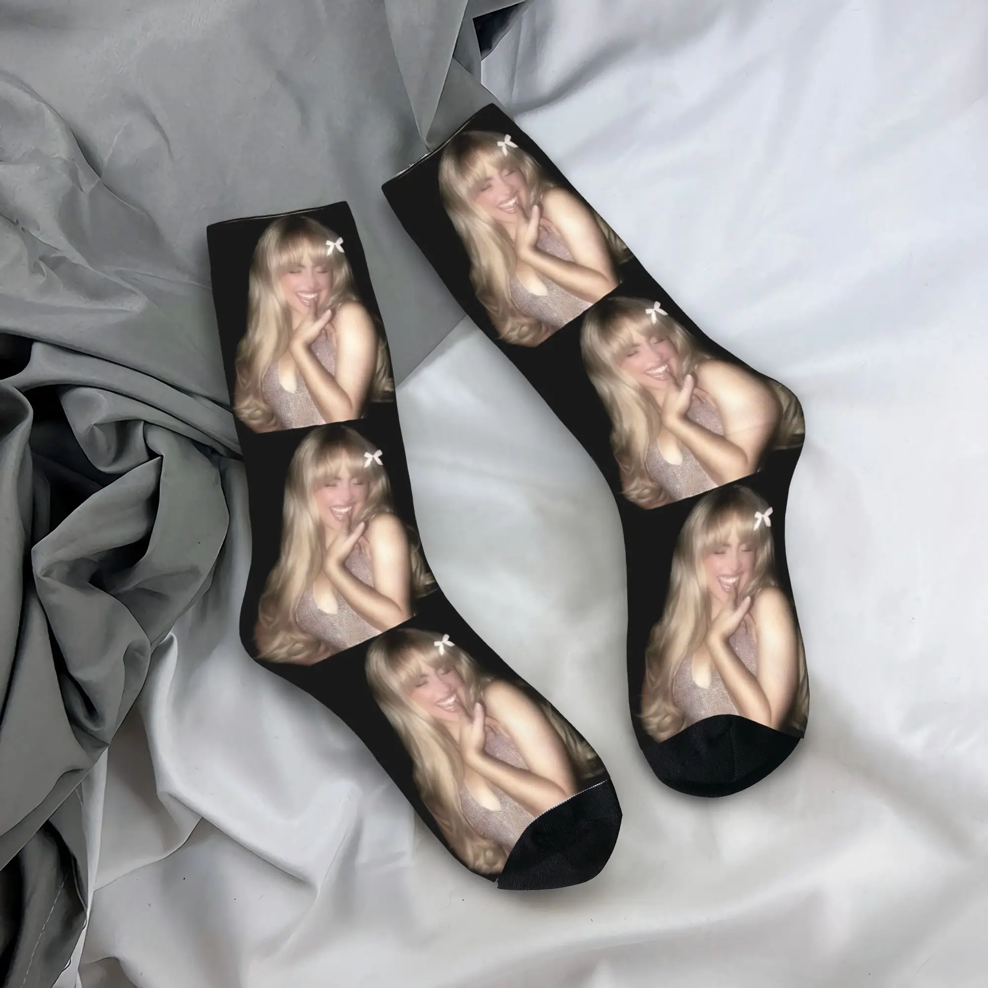 

American Singer Sabrina Carpenter Stockings Printed Casual Socks Winter Non Slip Socks Unisex Men Climbing Comfortable Socks