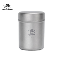 HWZBBEN 200ML Titanium Tea Tin Versatile Can Box Canister Coffee Bean Food Candy Storage Container Outdoor Tableware