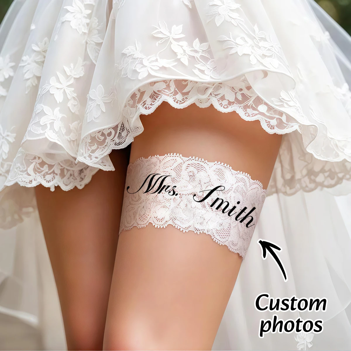 1pc Customized bridesmaid wedding lace garters, personalized text wedding accessories, Valentine's Day gifts