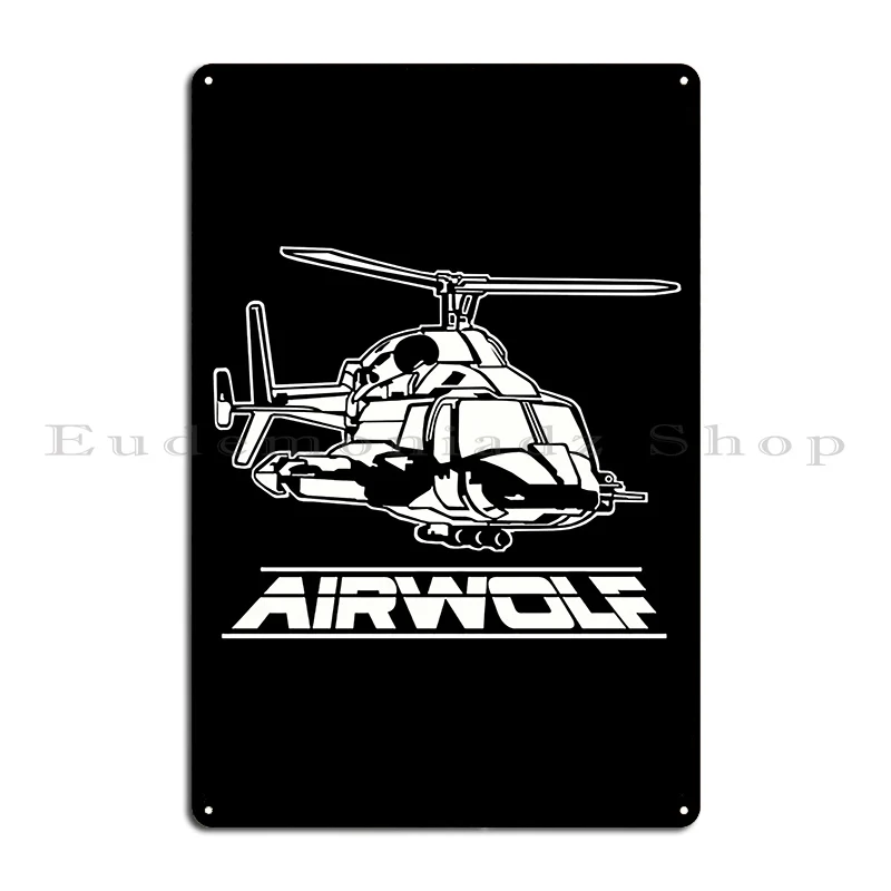 Airwolf Metal Signs Retro Party Vintage Character Garage Tin Sign Poster