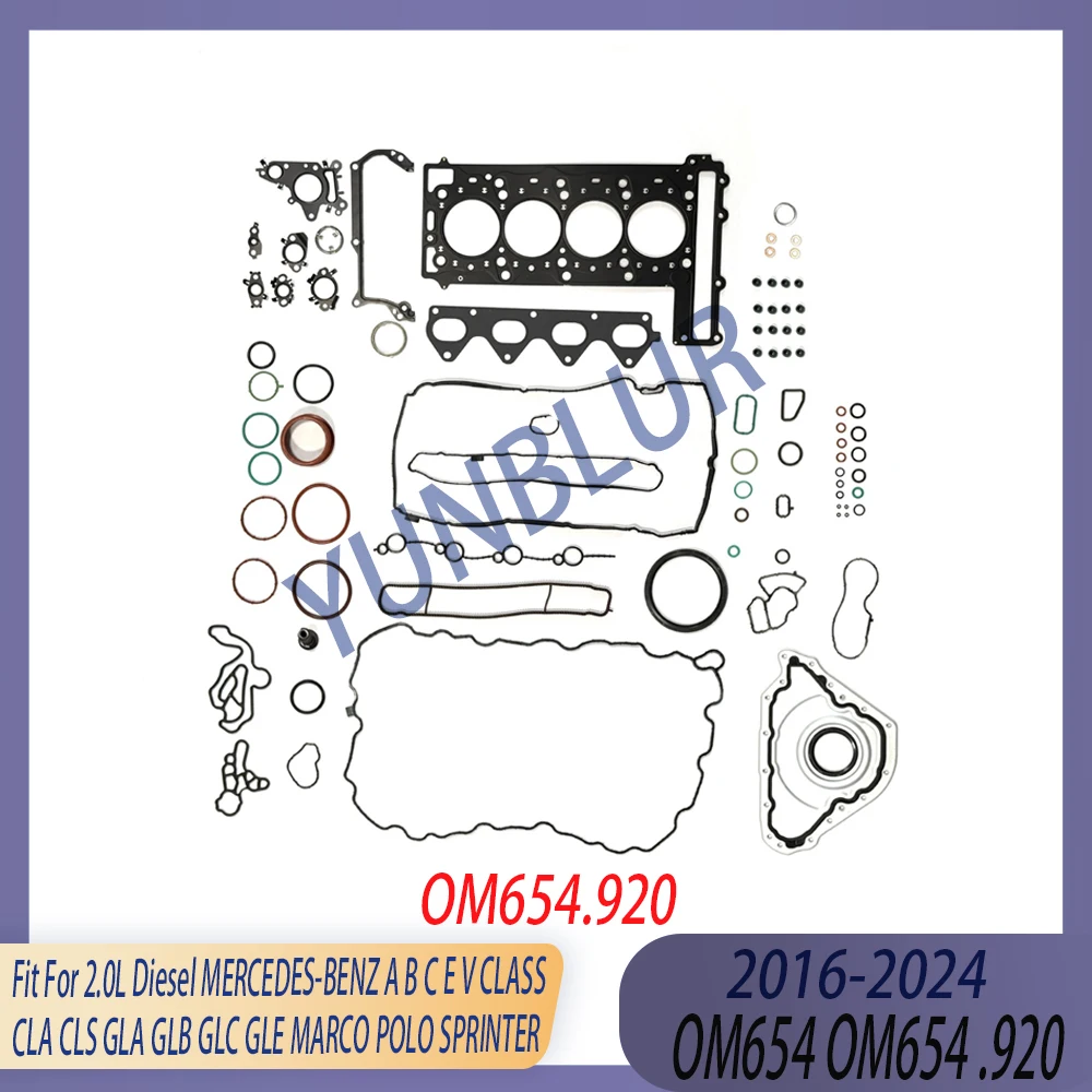 

Engine Full Gasket Set Fit 2.0 L Diesel OM654 16-23 For MERCEDES-BENZ A200 B200 C200 CLA200 CLS200 E200 E220 GLA200 MARCO POLO