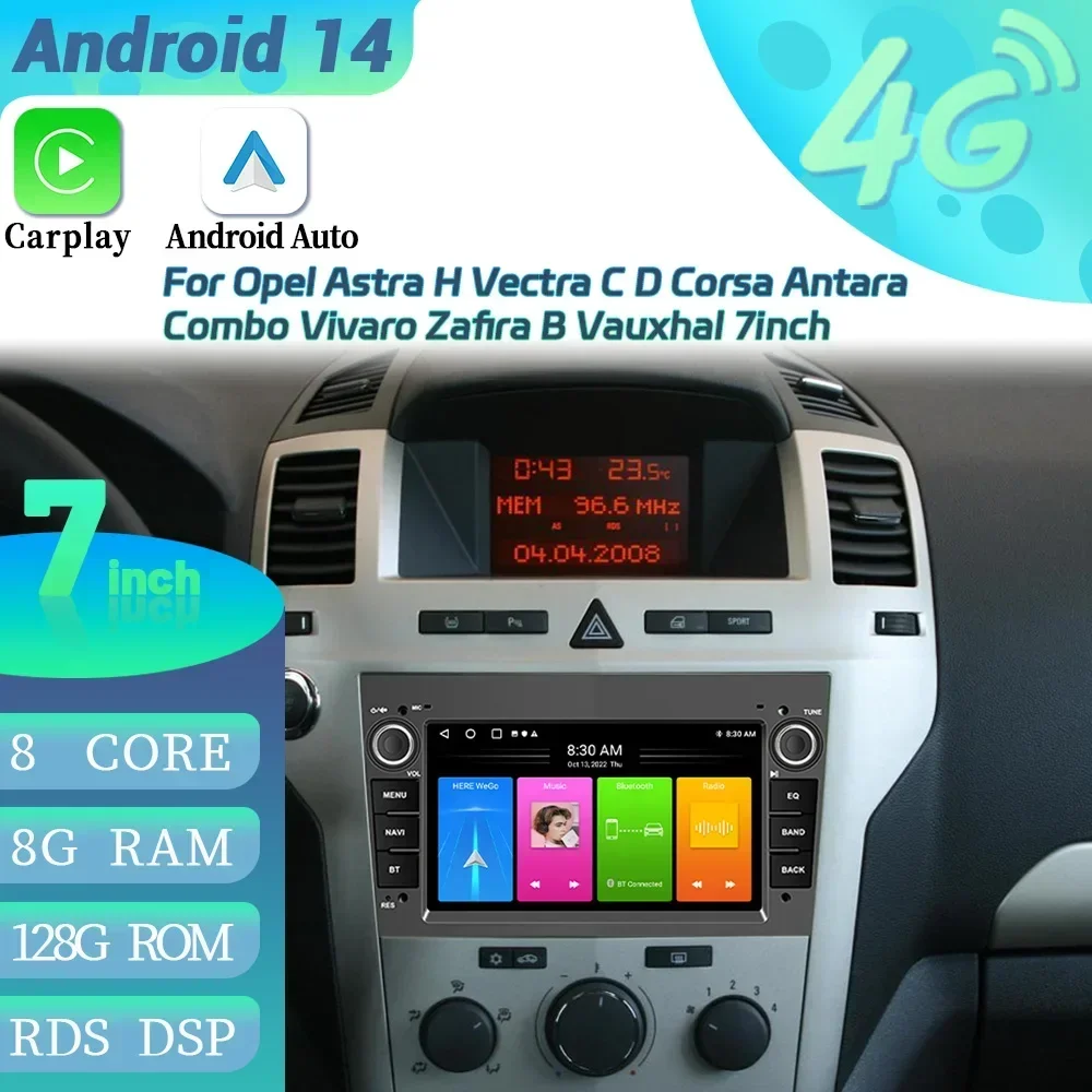 Car Radio Screen GPS Android For Opel Astra H Vectra CD Corsa Antara Combo Vivaro Zafira B Vauxhal Wireless Carplay Multimedia