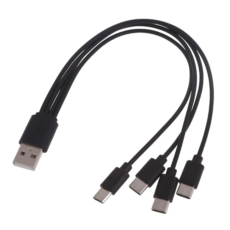 Multi Charging Cable USB C Splitter Cable 1/2/3/4 in 1 Fast Charging Cord with 1/2/3/4 Type-C Male Port for Phone Tablet