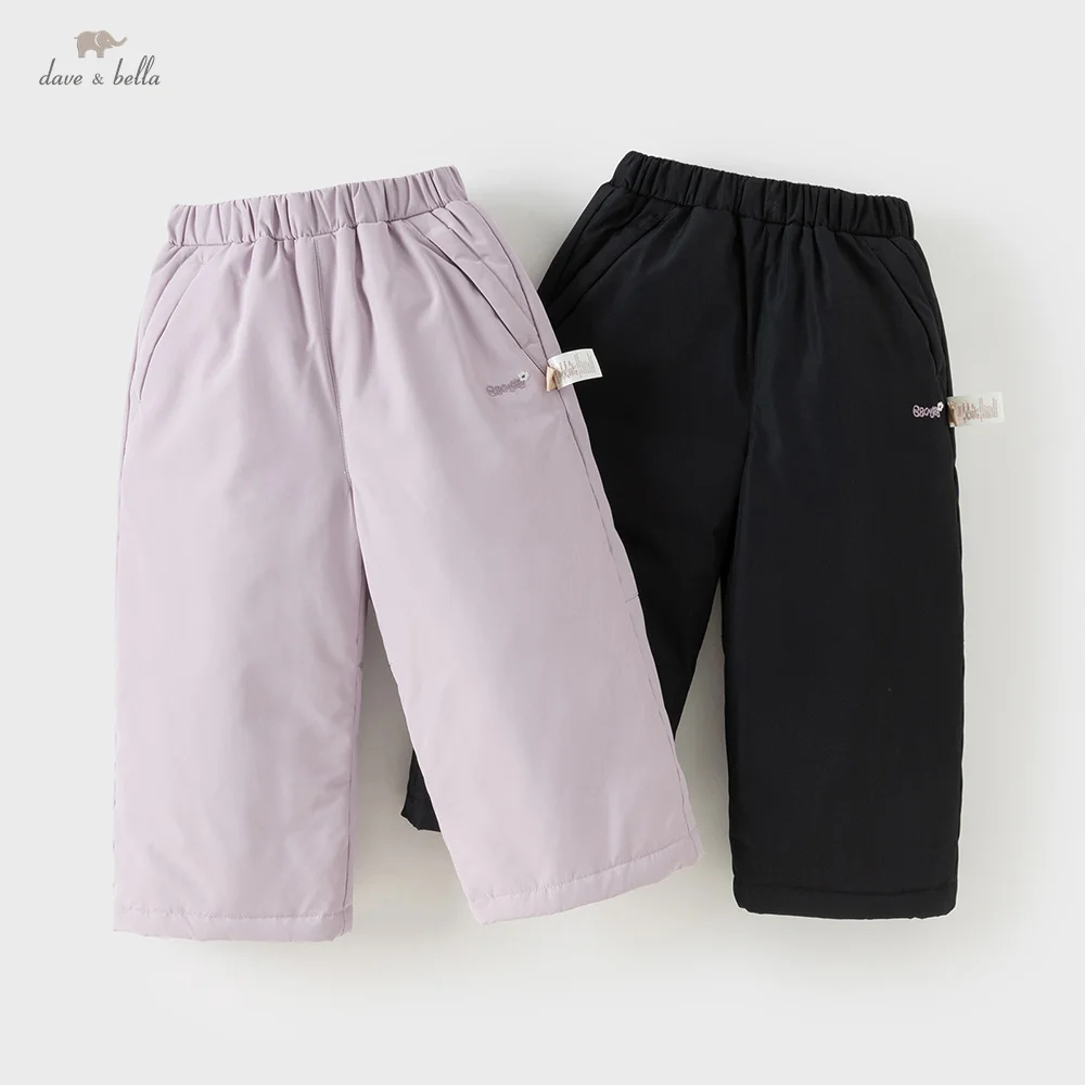 Dave Bella Girls Down Pants Autumn Winter Plush Kids White Duck Down Trousers Elastic Waist Outerwear Children Clothes DB4254784