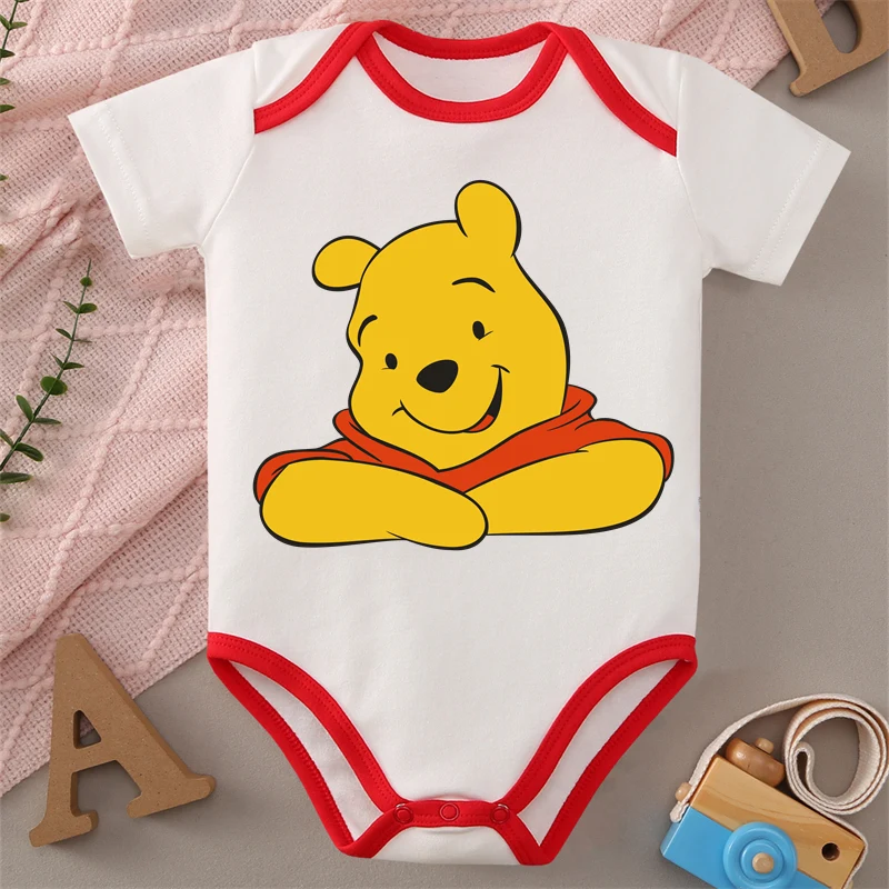 MINISO Lively Winnie 100% katoen print babydoekjes jumpsuit onesie bodysuit voor 0 tot 12 maanden pasgeboren beste cadeau voor baby