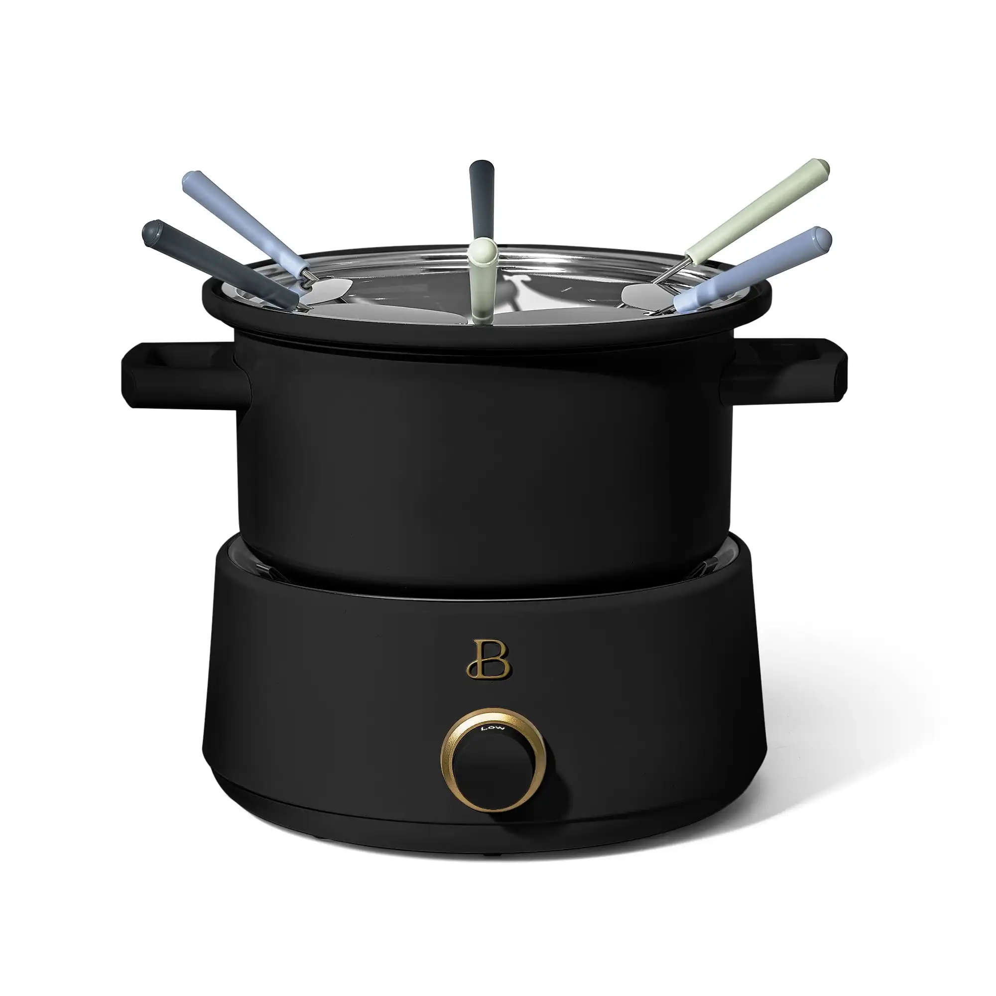 Beautiful 3 qt Electric Fondue Set with Bonus 2 qt Ceramic Pot, White Icing by Drew Barrymore