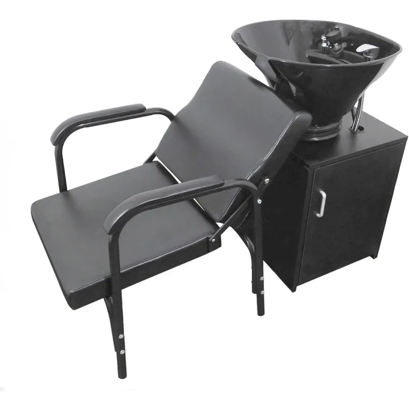 Floor Cabinet TILTING ABS Plastic Shampoo Black Bowl Salon Chair Lumbar Support TiltCabinet