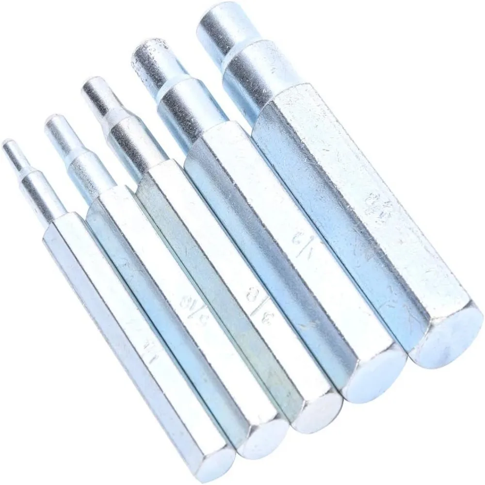 5Pcs Alloy Steel Swage Punch Set 1/4 5/16 3/8 1/2 5/8 Inch HVAC Compact Swaging Punch Tool Compact Swage Tool