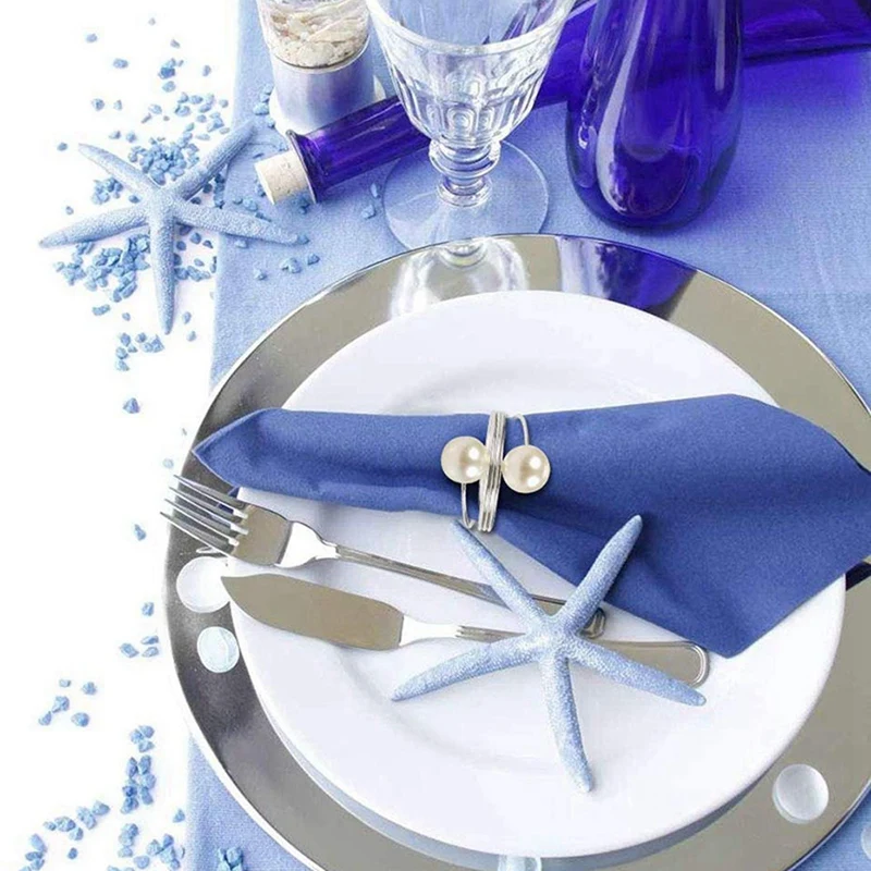 36 Pcs Pearl Napkin Buckle Hoop Napkin Rings Circle Serviette Holder For Wedding Hotel Supplies Table Decoration,Silver