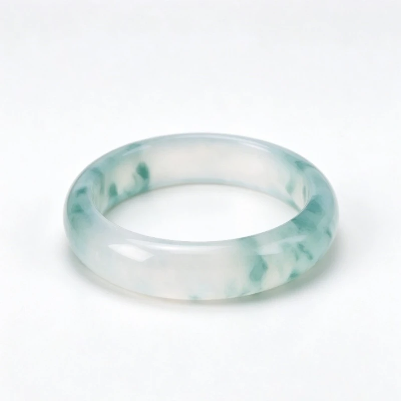 Natural High Ice Jadeite Green Flower Jade Bracelet