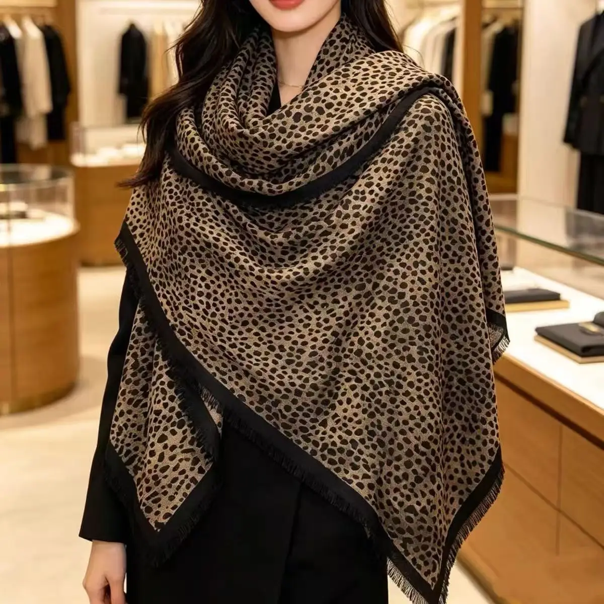 Echarpe-en-soie-et-laine-a-imprime-leopard-double-face-style-vintage-accessoire-pour-manteau-d'automne-et-d'hiver-grand-chale-pour-occasions-professionnelles