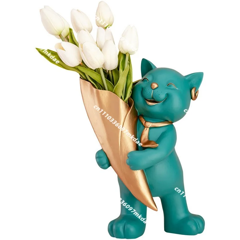 

Cat entrance key storage tray decorative ornaments, home furnishing living room TV cabinet housewarming gifts