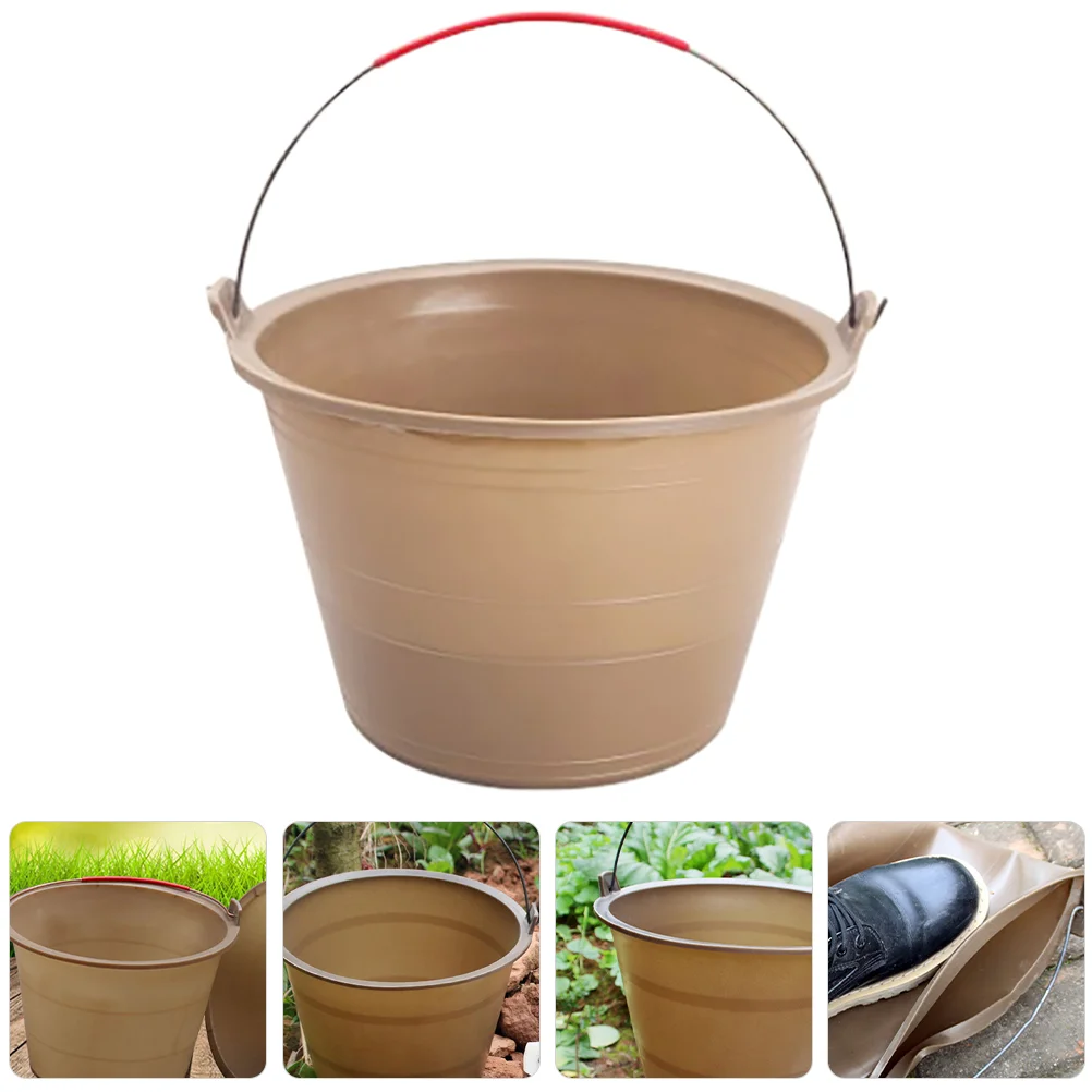 

2 Pcs Gray Bucket Commercial Thickened Mud Cleaning Pail Construction 3000X3000X1900CM Plastic Industrial Cement Storage