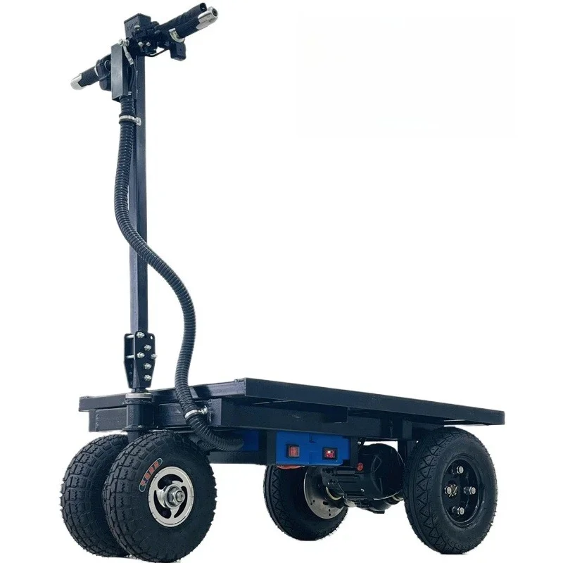 

Folding portable electric flatbed truck into the elevator, building materials feeding truck, trolley, load king labor cart