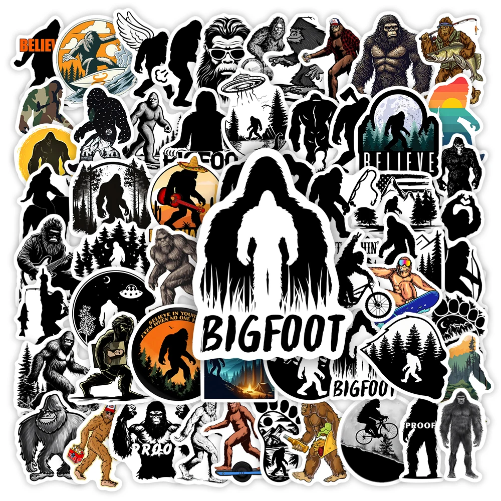 Bigfoot Legend Stickers Woodland Creature DIY Toys Gift Decal for Scrapbook Journal Laptop Phonecase Luggage Bottles Waterproof