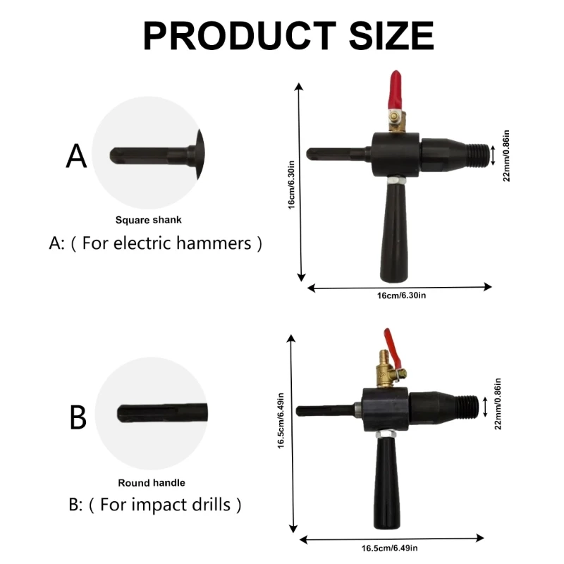 Neuer Metallbohrer-Adapter-Umbau mit Wasserregulierung für verschiedene Hammermodelle