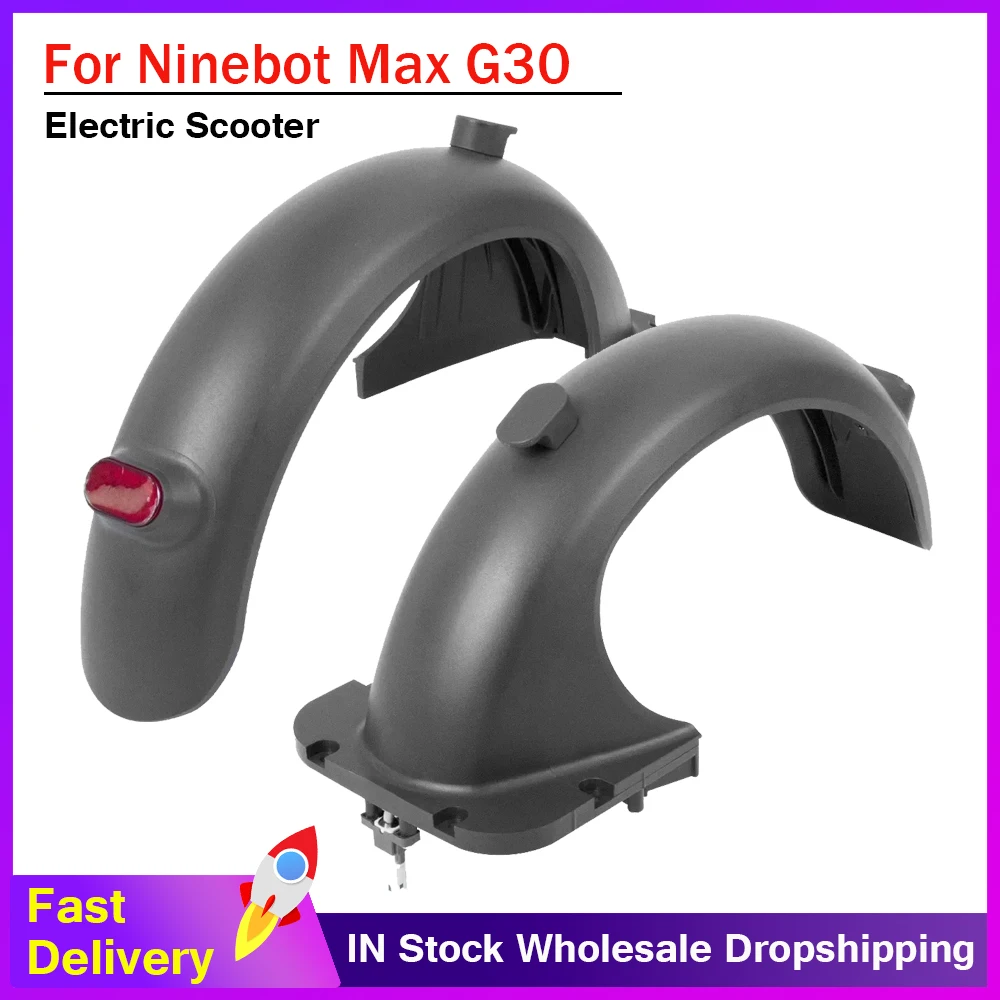 Rear Wheel Fender for Segway Ninebot MAX G30 Electric Scooter Rear Waterproof Fenders Rear Wheel Splash Guards with Taillight