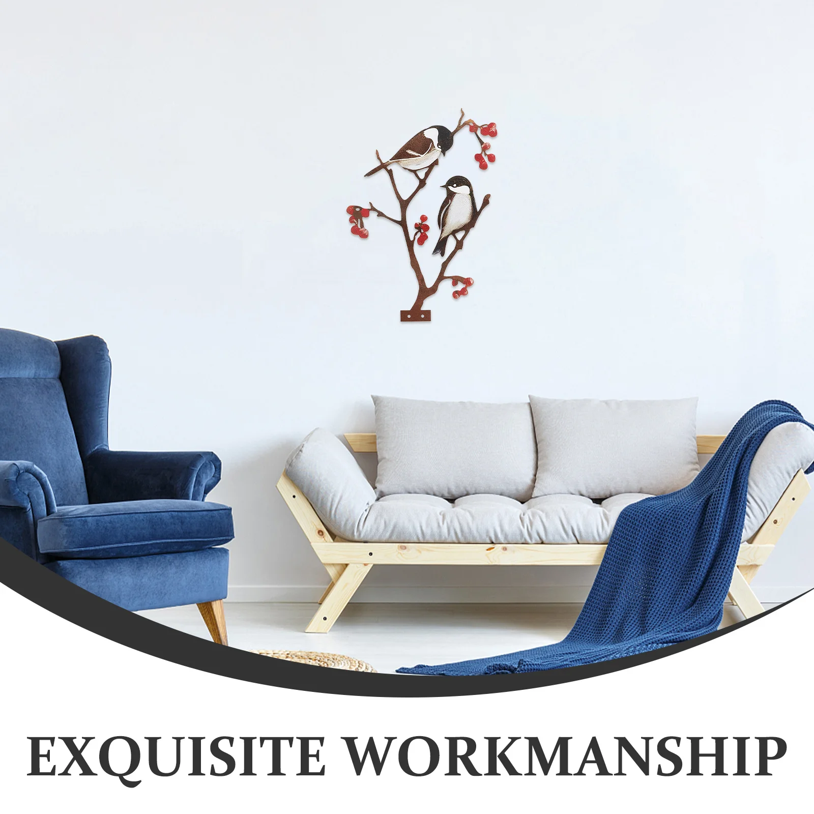 

Metal Bird on Branch Iron Wall Silhouette Tree Art Large Outdoor Garden Yard Patio Ornament Large Outdoor Metal Wall Art