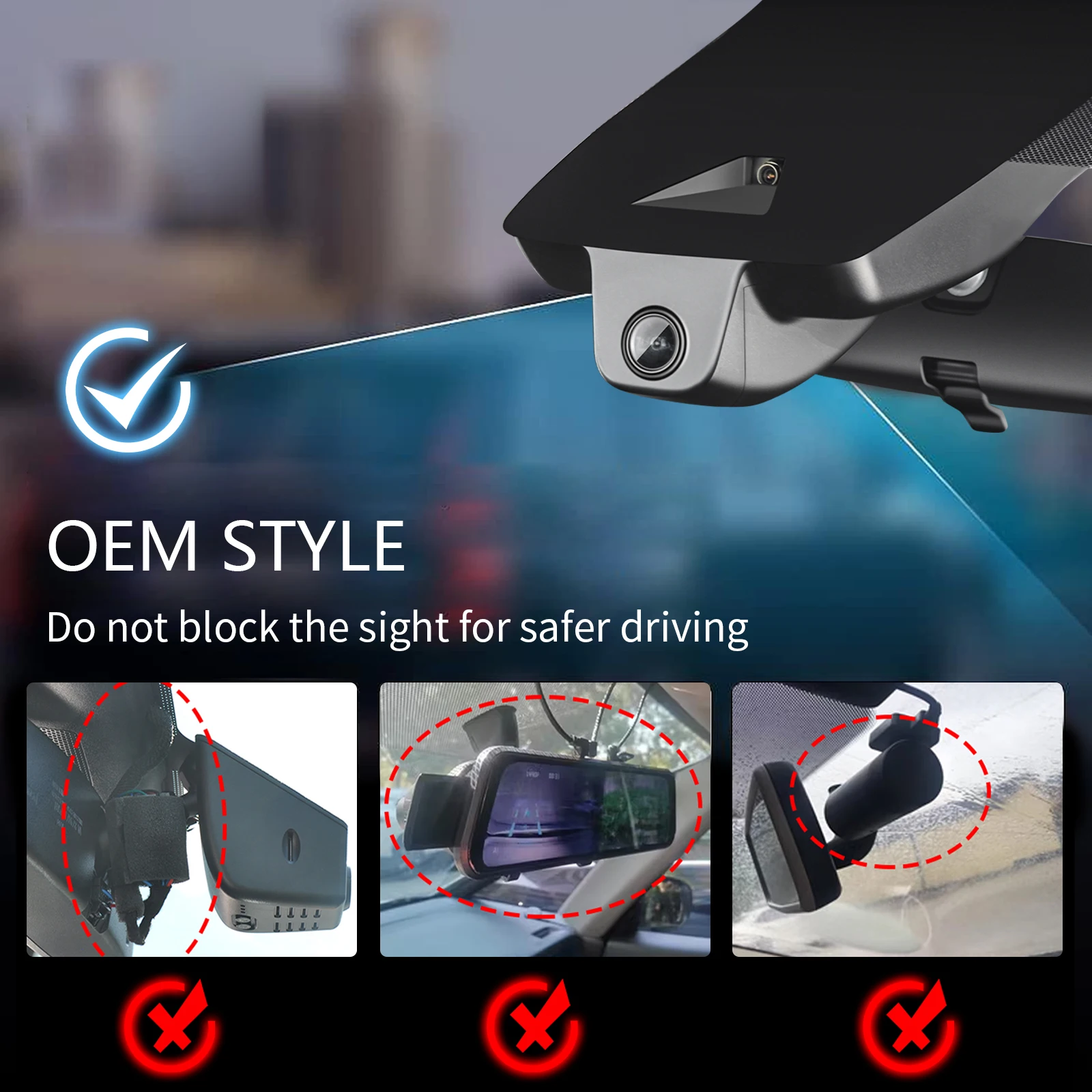 كاميرا مانجل 4K داش مناسبة لسيارة تويوتا جراند هايلاندر وهجين 2024 2025 2026 G-Sensor GPS شاشة ركن السيارة 128GB WiFi App التحكم #4