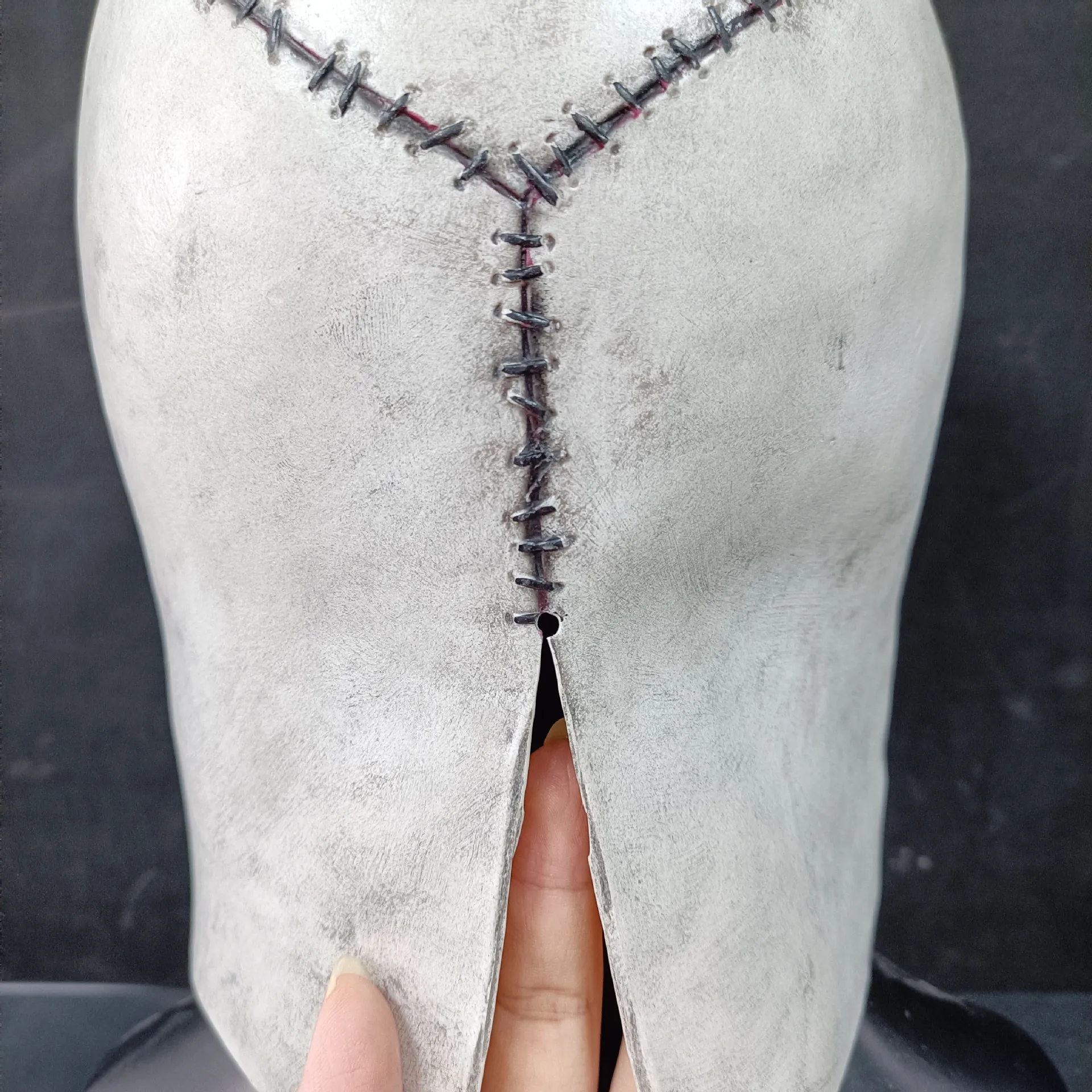 Halloween Genähte Gruselige Latex-Vollkopfmaske, Gruselige Horror-Maske für Erwachsene, Realistisches Genähtes Design Kopfbedeckung für Cosplay-Partys – Detail 5