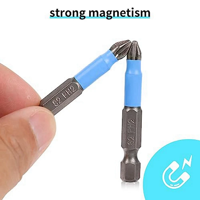 20 PCS Phillips Head Drill Bit Magnetic Phillips Screwdriver Bit Set Non-Slip Cross Head, 1/4 Inch Hex Shank 2Inch/50Mm