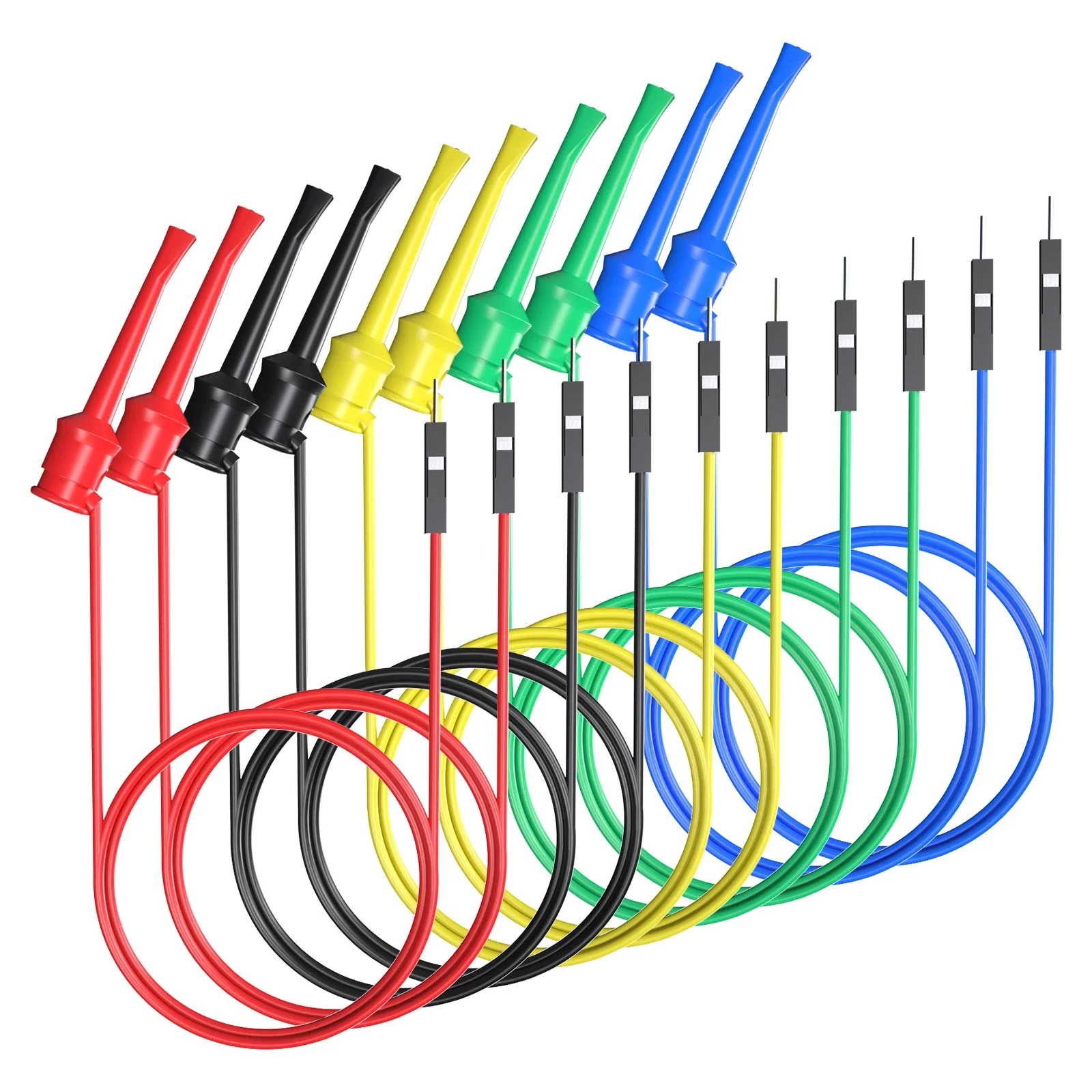 YPioneer P1534/P1535 10PCS Dupont Mannelijke/Vrouwelijke naar Mini Grabber Test Haak Clips Siliconen Jumper Draden voor elektrische Testen