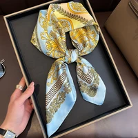 New Four Seasons Fashion Print Silk Square Scarf 70x70cm Fashionable Four Seasons Headband Luxury Sunscreen Shawl Bandannas 2
