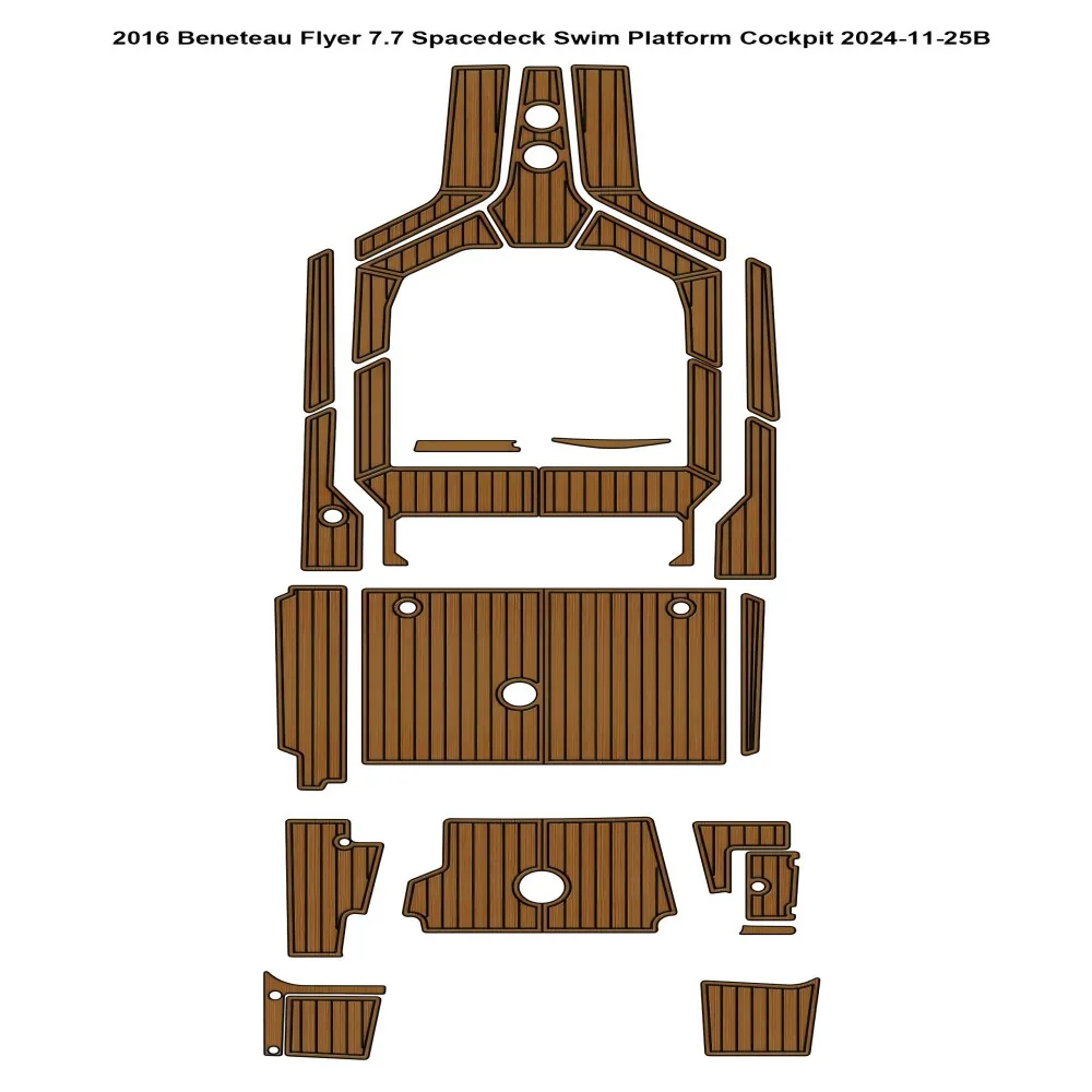 

Beneteau Flyer 2016, 7,7, платформа для плавания с распечатанной шеей, кокпит, лодка, коврик из тикового дерева EVA, напольный коврик Seadek MarineMat, стиль Gatorstep, самоклеящийся