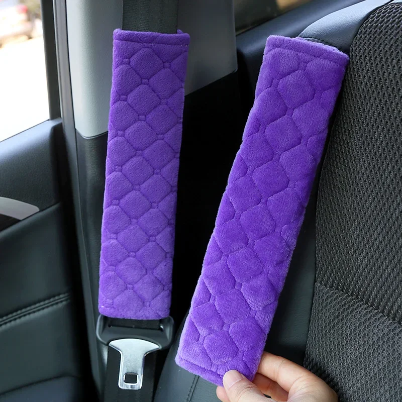 Universal Car Seat Belt Cover Adjustable Plush Car Safety Belt Cover Shoulder Pad for Kids Adults Car Interior Accessories