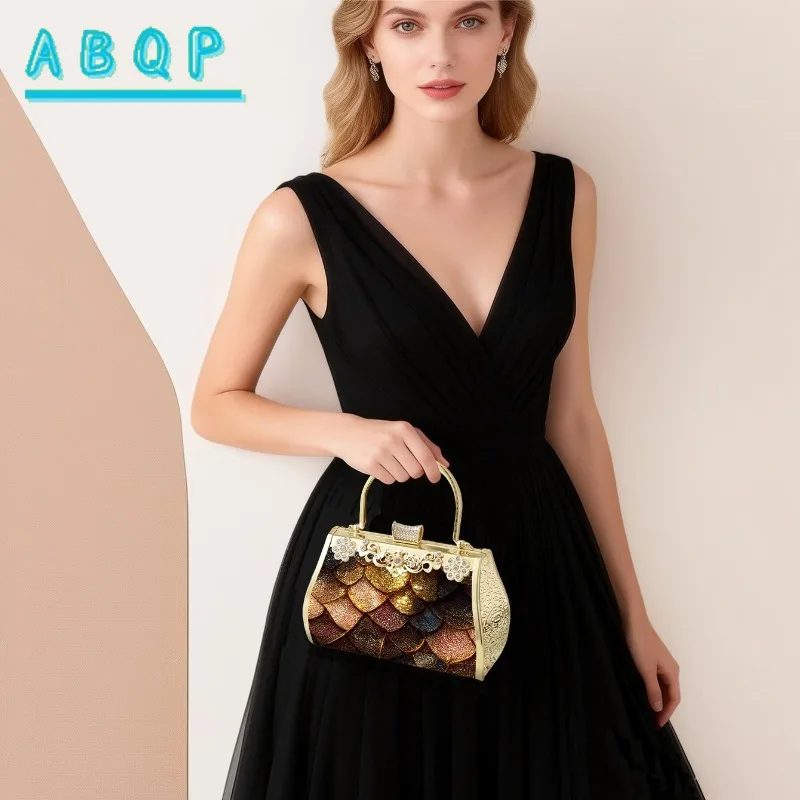 Dinner Party Women's Bags Luxury Brand Diamond-Encrusted Sparkling Dinner Party Women's Handbags Retro Shiny Women's Handbags