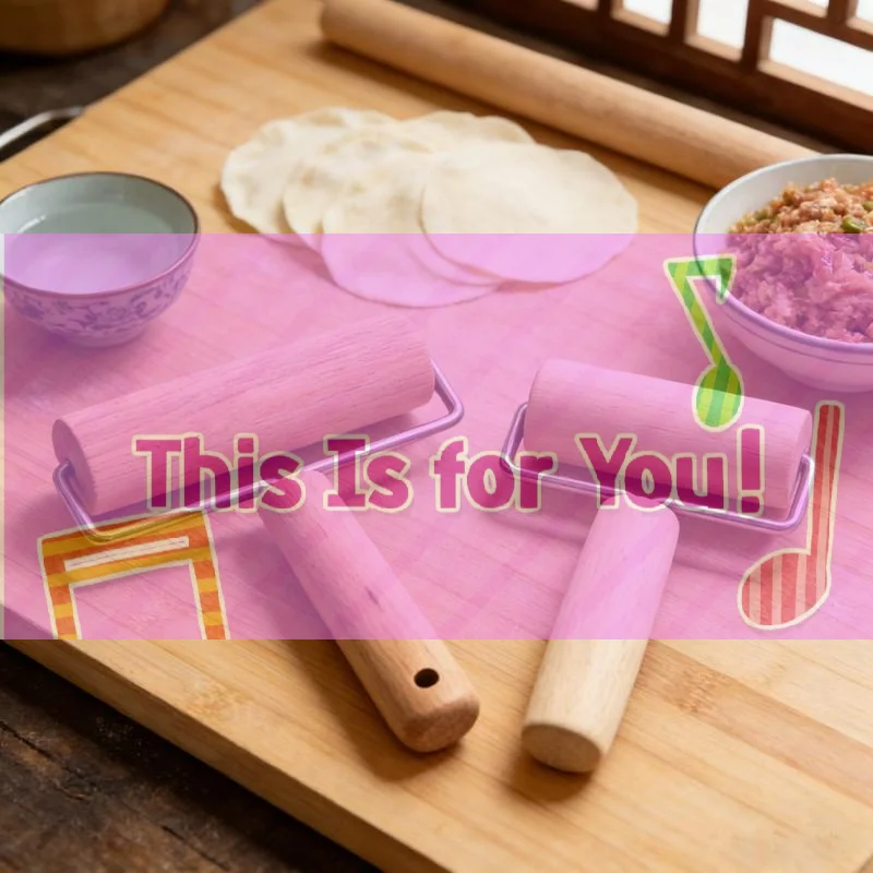 【HMA】Wooden Rolling Pin Hand Dough Roller For Pastry Chapati Pasta Bakery Pizza Kitchen Tool Double Head Rolling Pin Flour Stick