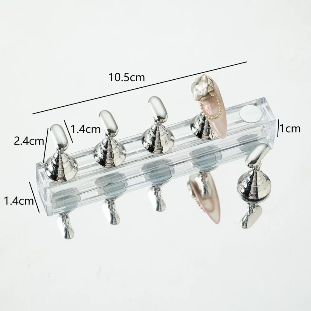 Chess Board Magnetic Nail Tip Holder 5Pcs Acrylic Nail Art Display Stand Gel Polish Showing Shelf Color Chart Manicure Tool
