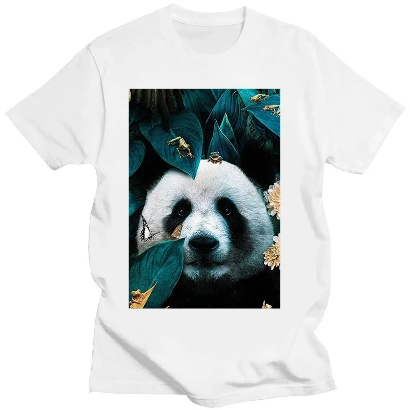 Lovely Giant Panda Animal Graphic T-shirt Cute Fox Wolf  Art T-shirt  Casual Cool Clothes Women Men Clothing Tees Tops