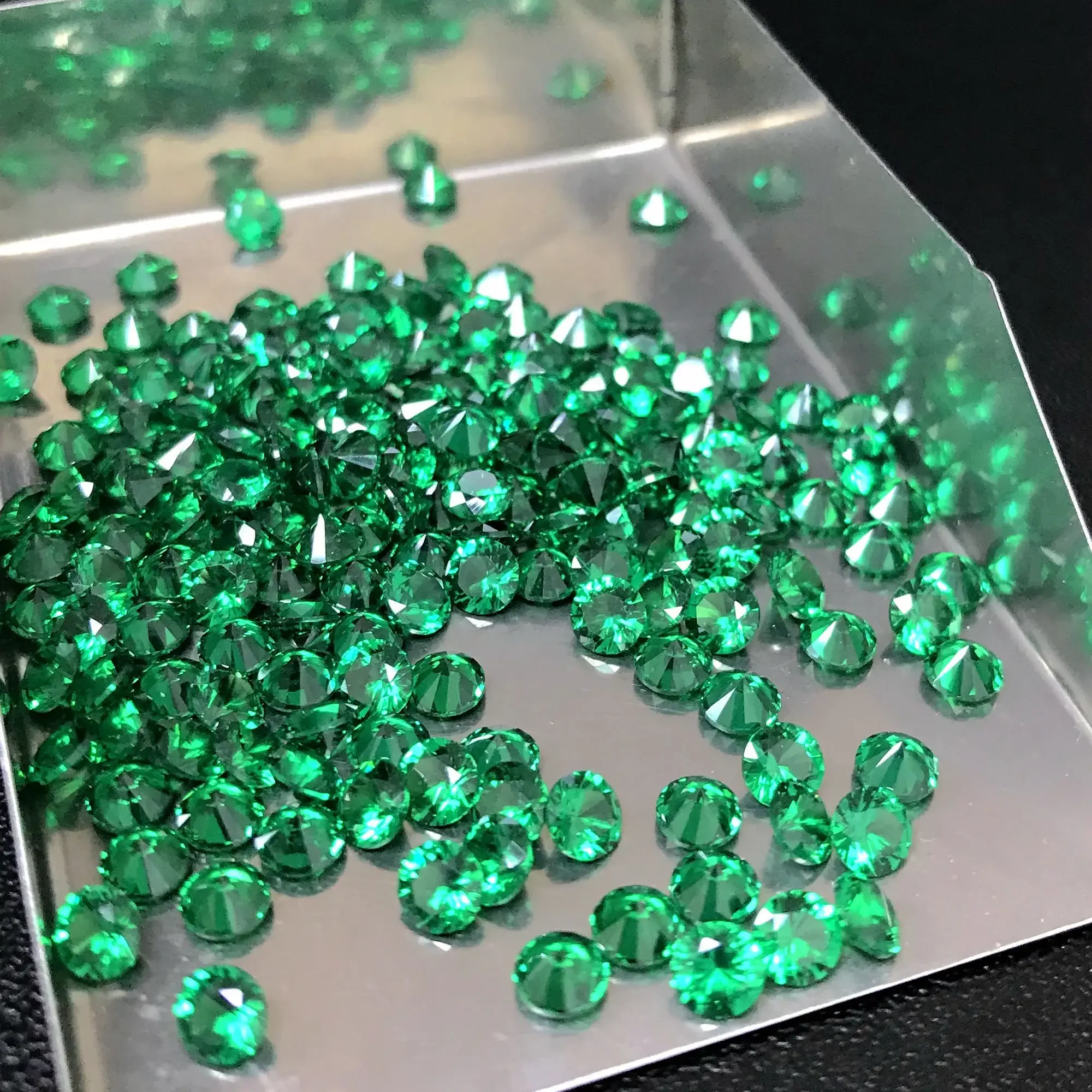 PureNew 0.9 مللي متر-16 مللي متر مختبر نمت كولومبيا الزمرد شكل دائري الأحجار الكريمة مع شهادة AGL حجر عالي الجودة لصنع المجوهرات بنفسك #2