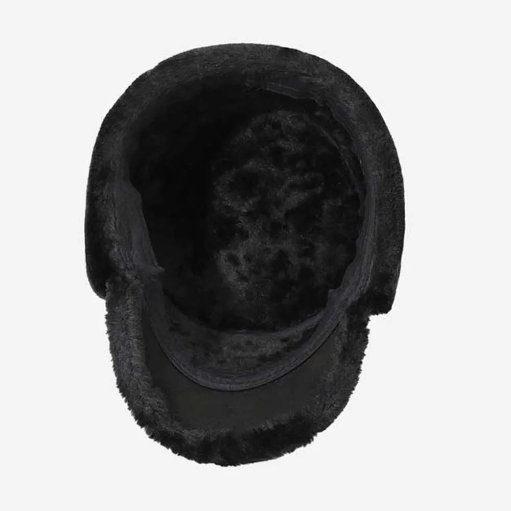 Verdickte Winter-Trapper-Mütze, thermisch isoliert, mit Ohrenklappen, flacher Oberseite, verstellbar, atmungsaktiv, mit Fleece gefüttert, für den Außenbereich. – Detail 7