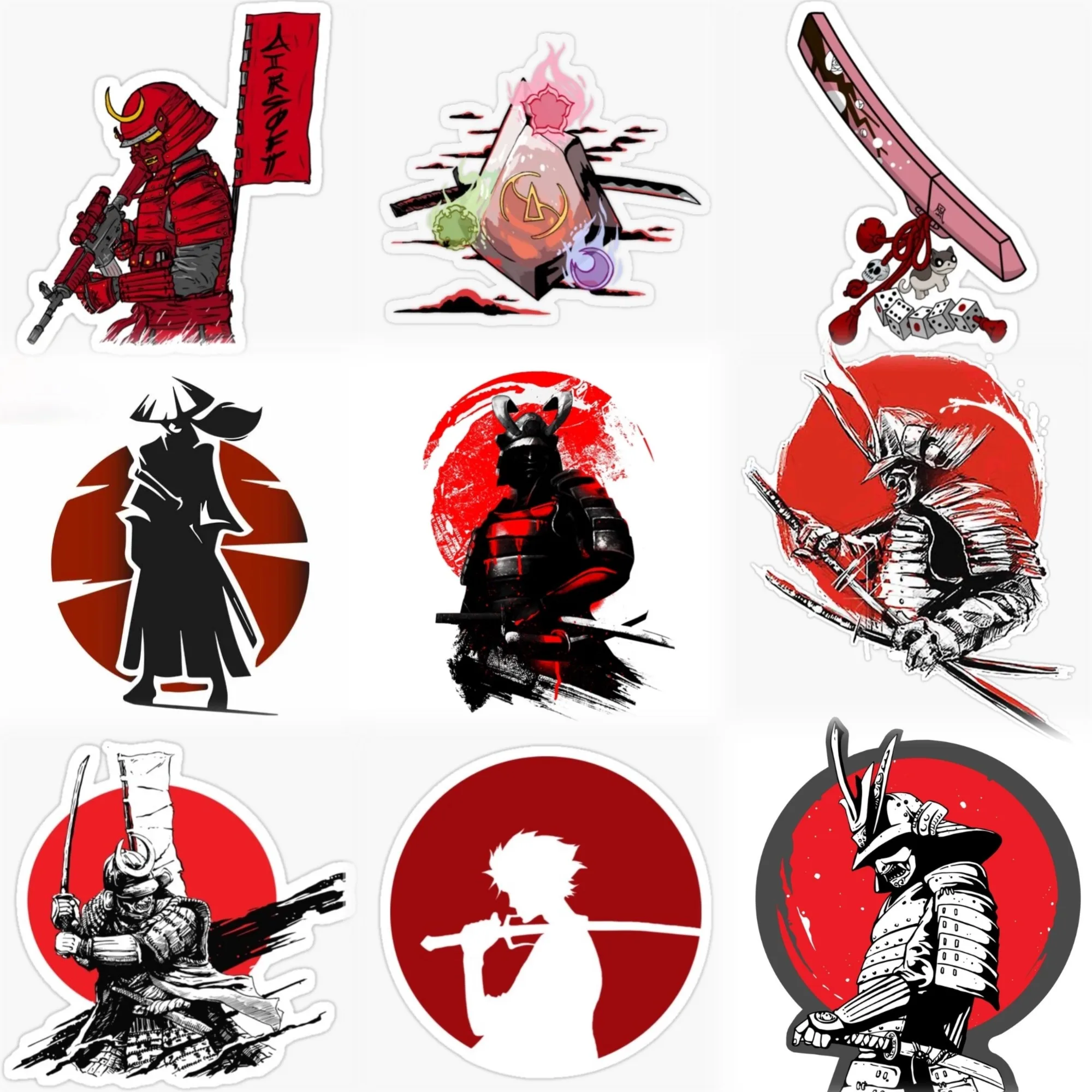 

Samurai Ninja Ghost Warrior Creative PVC Sticker for Decorate Car Van Bicycle Truck Helmet Window Wall Fridge Decal Accessorie