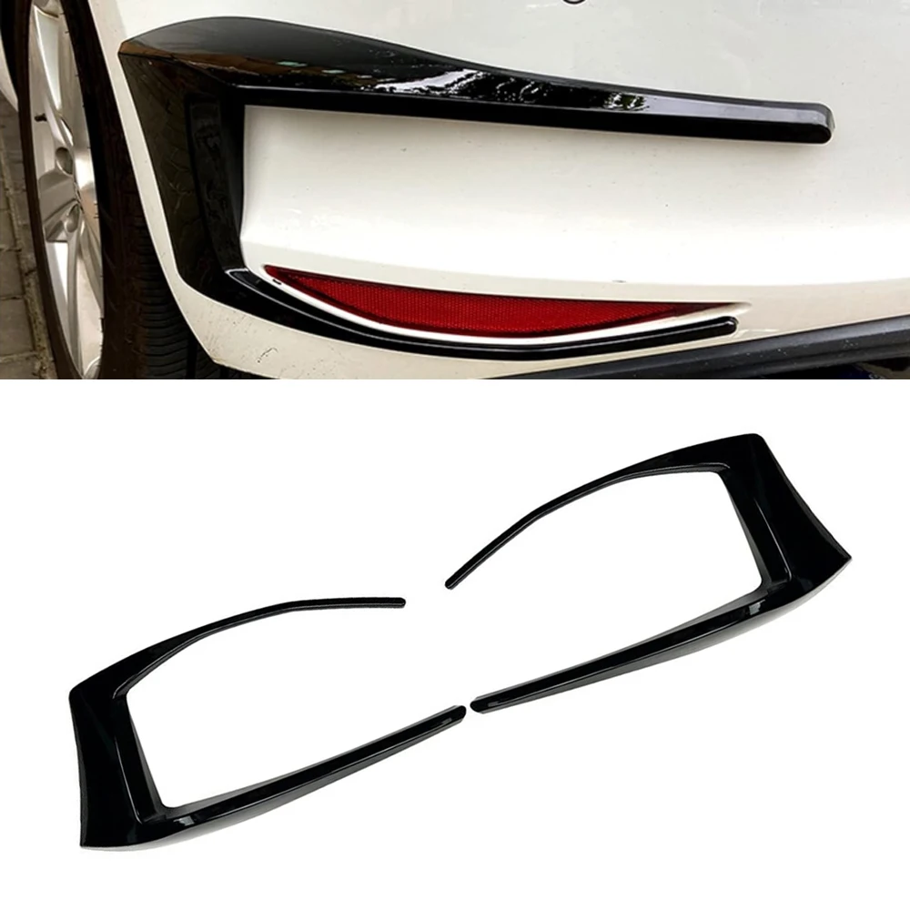 2pcs Rear Bumper Spoiler Air Vent Side Trim Cover Bright Black for VW Golf 7 MK7 GTD 2012-2015