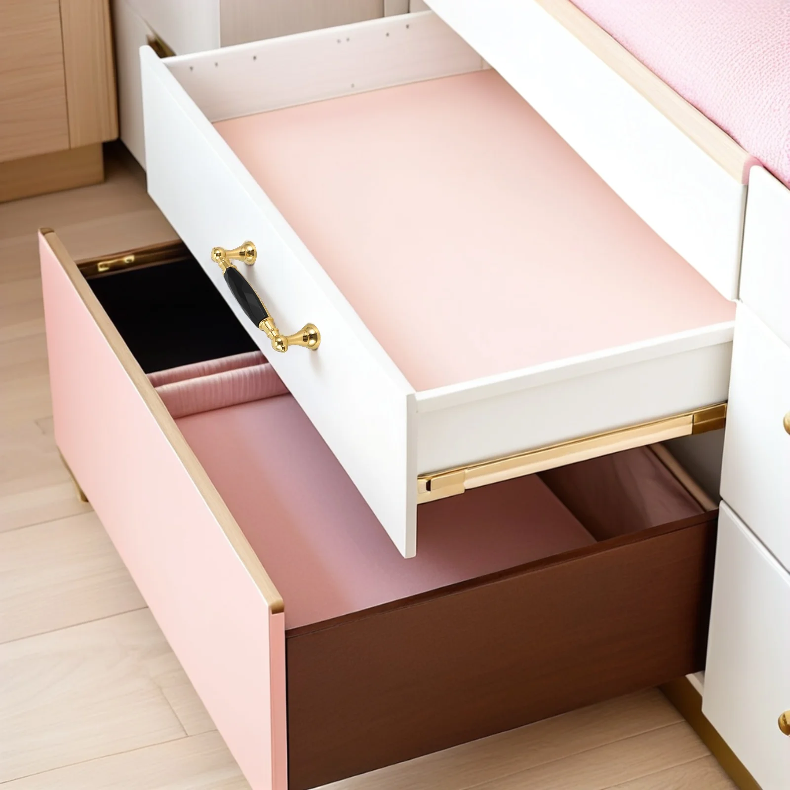 

2pcs Colorful Glass Cabinet Pull Handles 9.6Cm Spacing Modern Zinc Alloy Drawer Pulls For Kitchen Cupboard Wardrobe Furniture