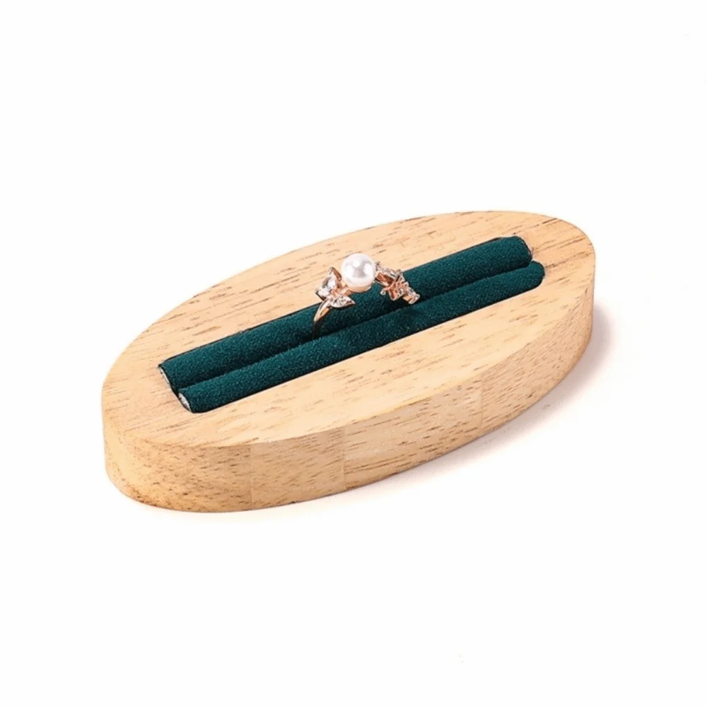 High Quality Oval Ring Earring Display Compact Design Storage Tray Jewelry Display Props Solid Wood Jewelry Rack Jewelry Storage
