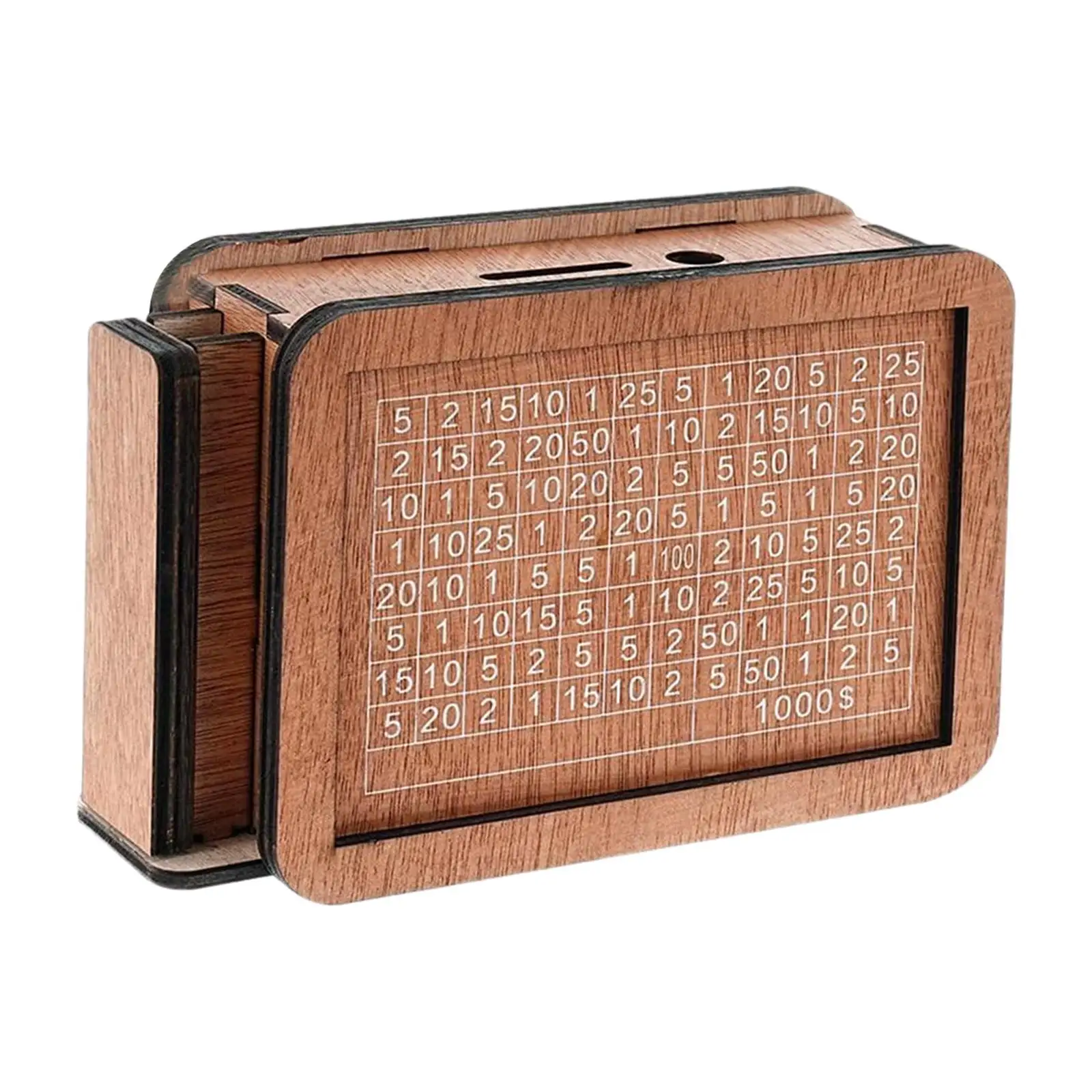 Wood Piggy Bank Money Saving Box for All Ages with Usd Target, Money Box with Counter Cashes Saver for Dormitory Office Table