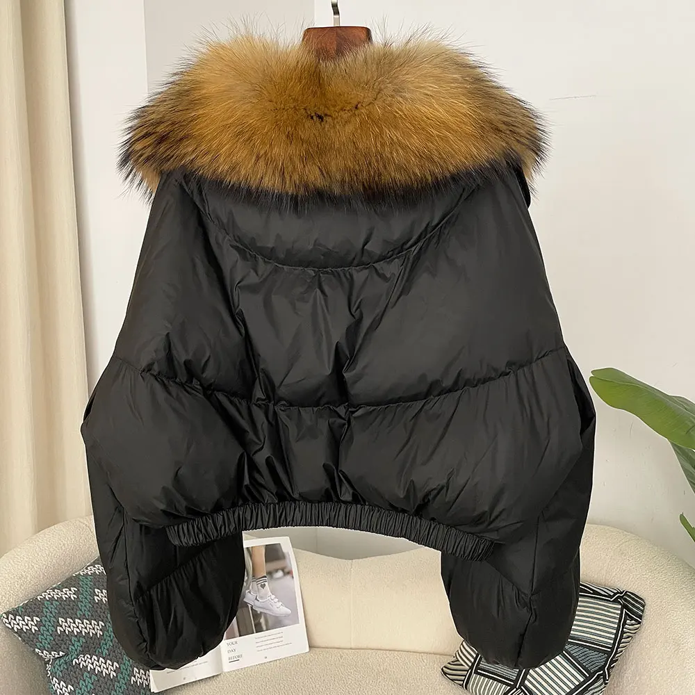 OFTBUY Luxuriöser, extragroßer Parka mit natürlichem Fuchspelzkragen für Damen, Winter 2025, 90% weiße Entendaunenjacke, Echtpelzmantel für Frauen – Detail 15