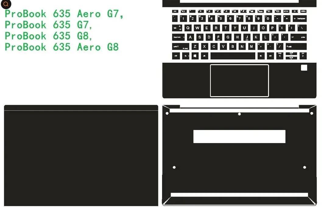

PRE-CUT Anti-scratch Vinyl Skin Stickers Laptop Cover for HP EliteBook 635 Aero G11 ProBook 635 G8 G7 Pavilion Aero 13-bg series