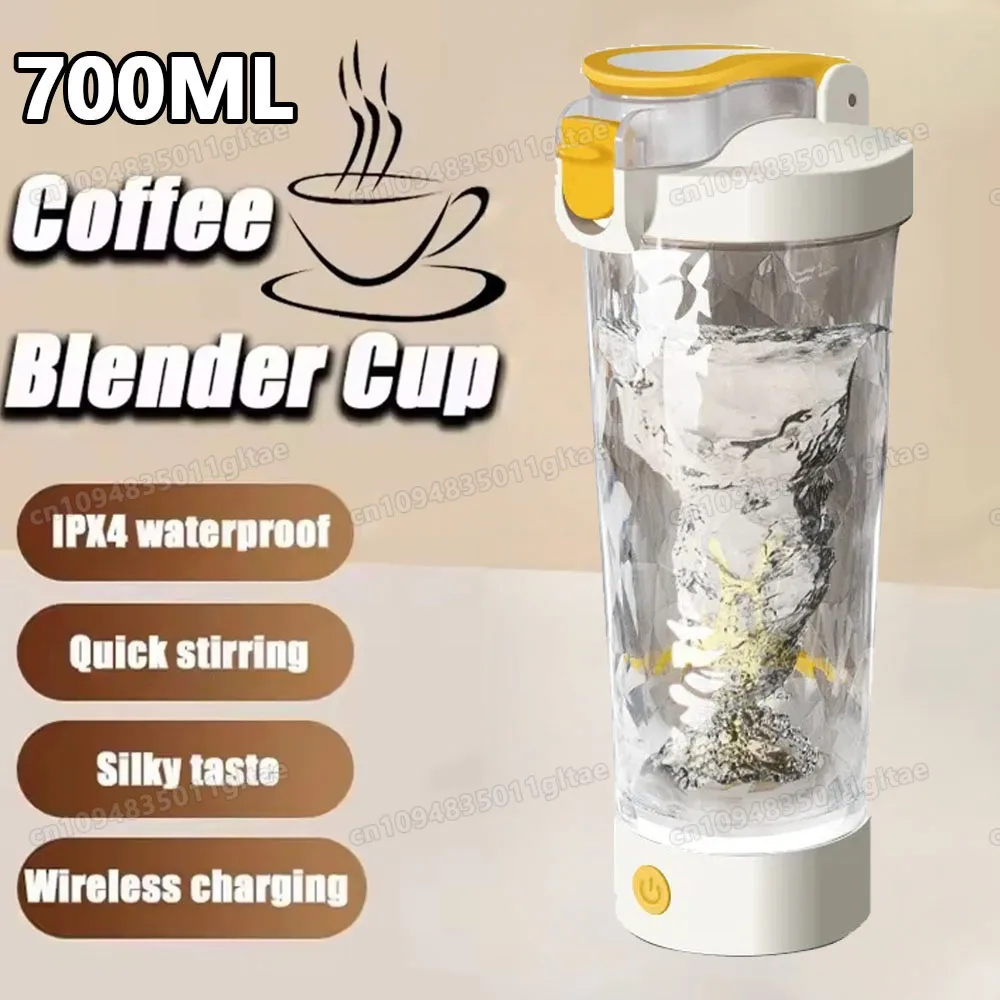 Elektrischer selbstrührender Becher, Proteinpulver-Milchshake-Shaker-Flasche, USB-Lade-Shaker-Becher mit Skala, 15-Unzen-Wasserbecher, BPA-frei