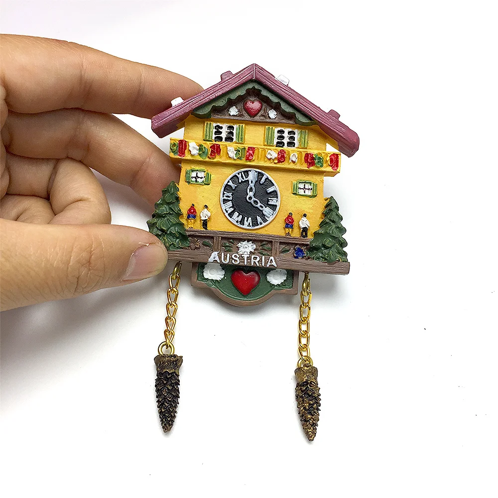 

Austria Traditional Cuckoo Clock Shape Resin Fridge Magnet - Creative Home Decor Magnet - Travel Souvenir Gift