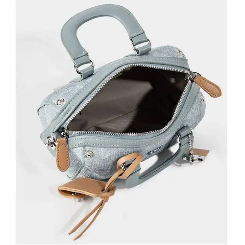 Bloom Retro Blue Designer Women Vintage Cute Casual Y2k Hand Purse Female Haruku Aesthetic Messenger Bag Chic