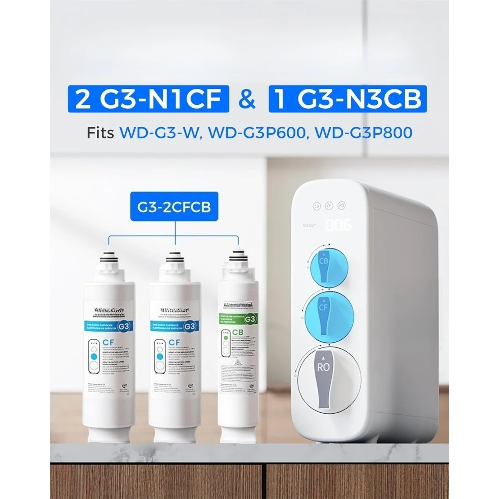 

G3-2CFCB Filter Replacement for Reverse Osmosis System G3-W G3P600 G3P800 2 N1CF 1 N3CB