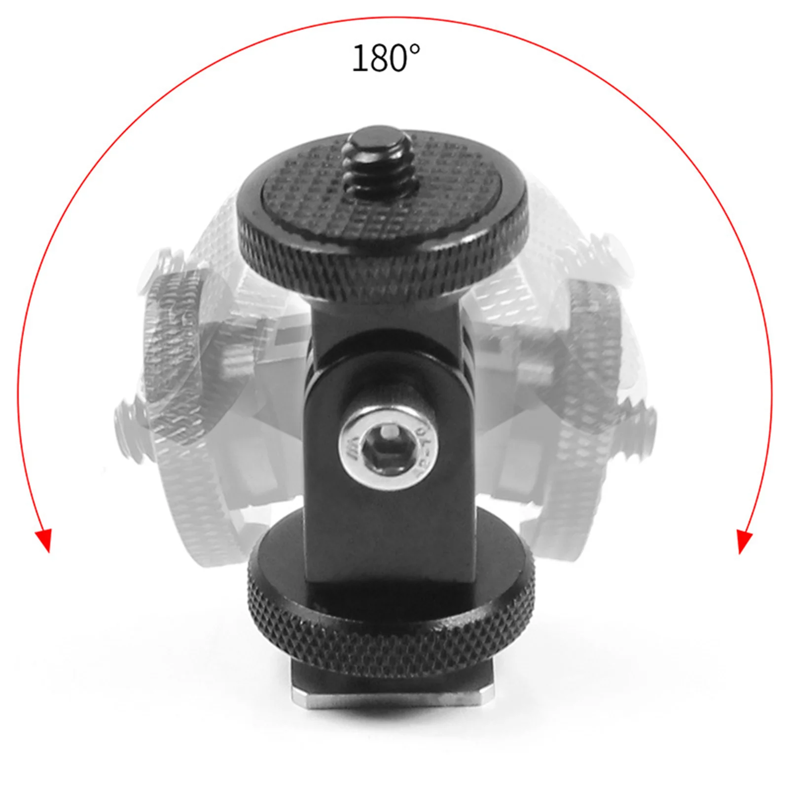 Per GoPro 12 11 10 lega di alluminio 360 ° pattino freddo girevole a 1/4 Base a vite adattatore fisso staffa di montaggio per accessorio GoPro